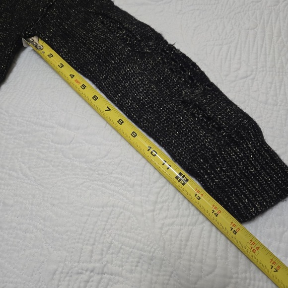 Democracy Metallic Knit Sweater Gold Embellished Deco Button Fancy Party NYE - Picture 8 of 12